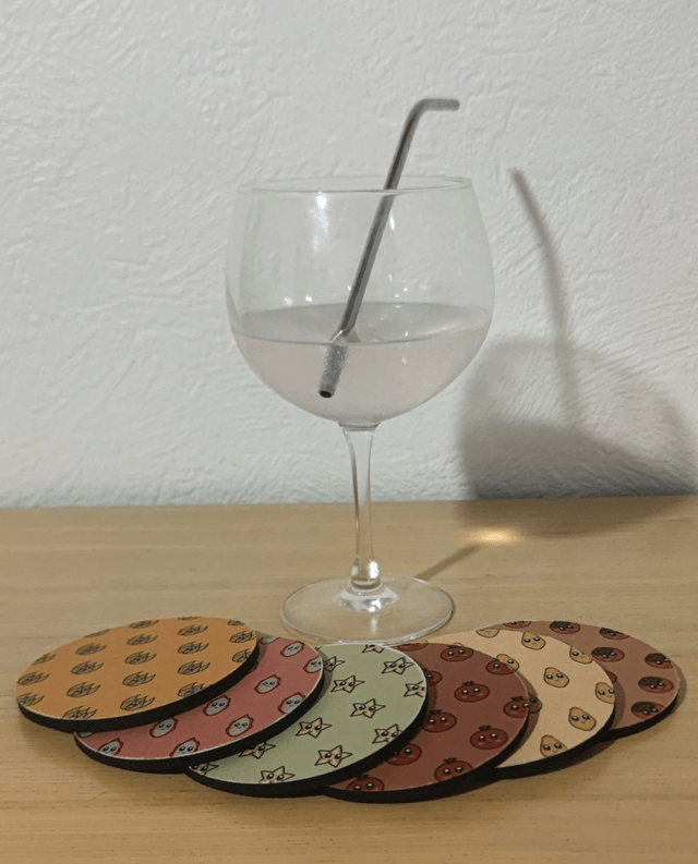 Lot de 6 dessous de verre "fruits exotiques originaux"