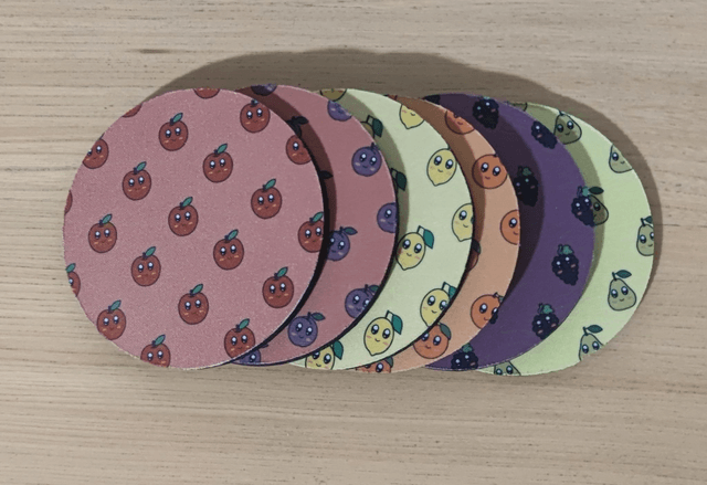 Lot de 6 dessous de verre "fruits classiques"
