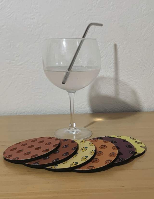 Lot de 6 dessous de verre "fruits classiques"
