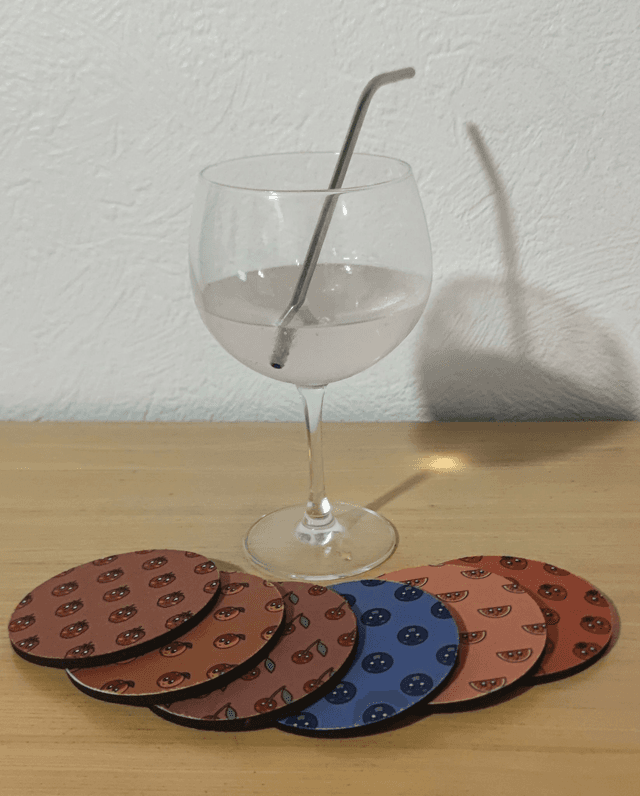 Lot de 6 dessous de verre &quot;fruits d&#039;été&quot;
