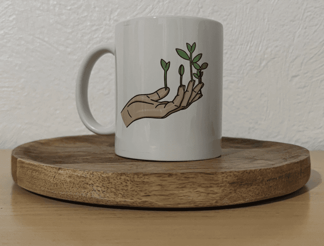 Tasse &quot;Avoir la main verte&quot;