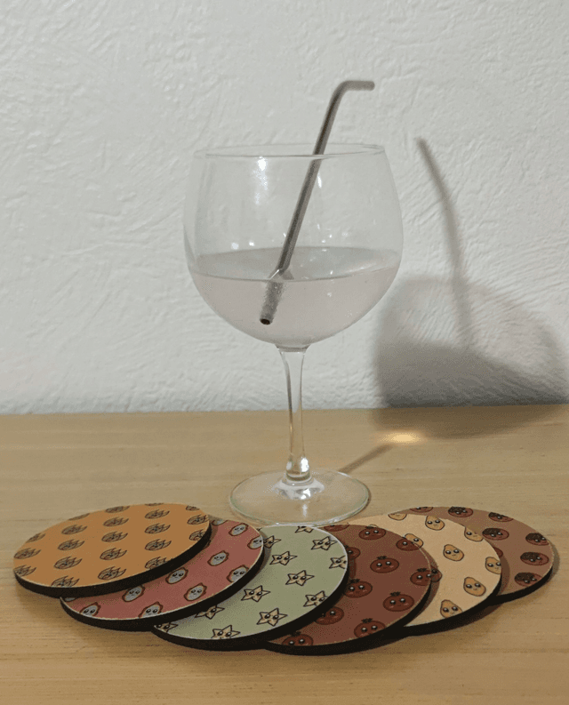 Lot de 6 dessous de verre &quot;fruits exotiques originaux&quot;
