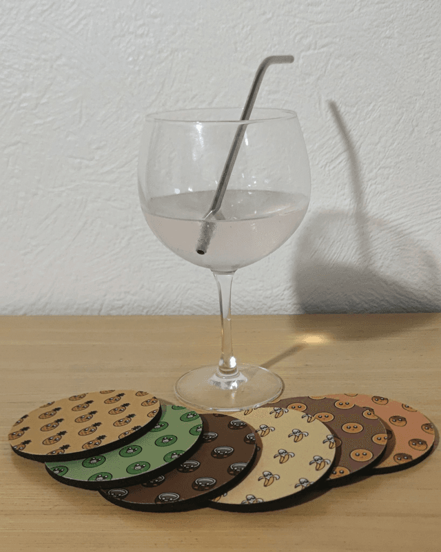 Lot de 6 dessous de verre &quot;fruits exotiques classiques&quot;