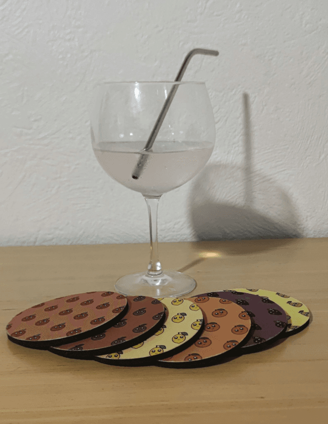 Lot de 6 dessous de verre &quot;fruits classiques&quot;